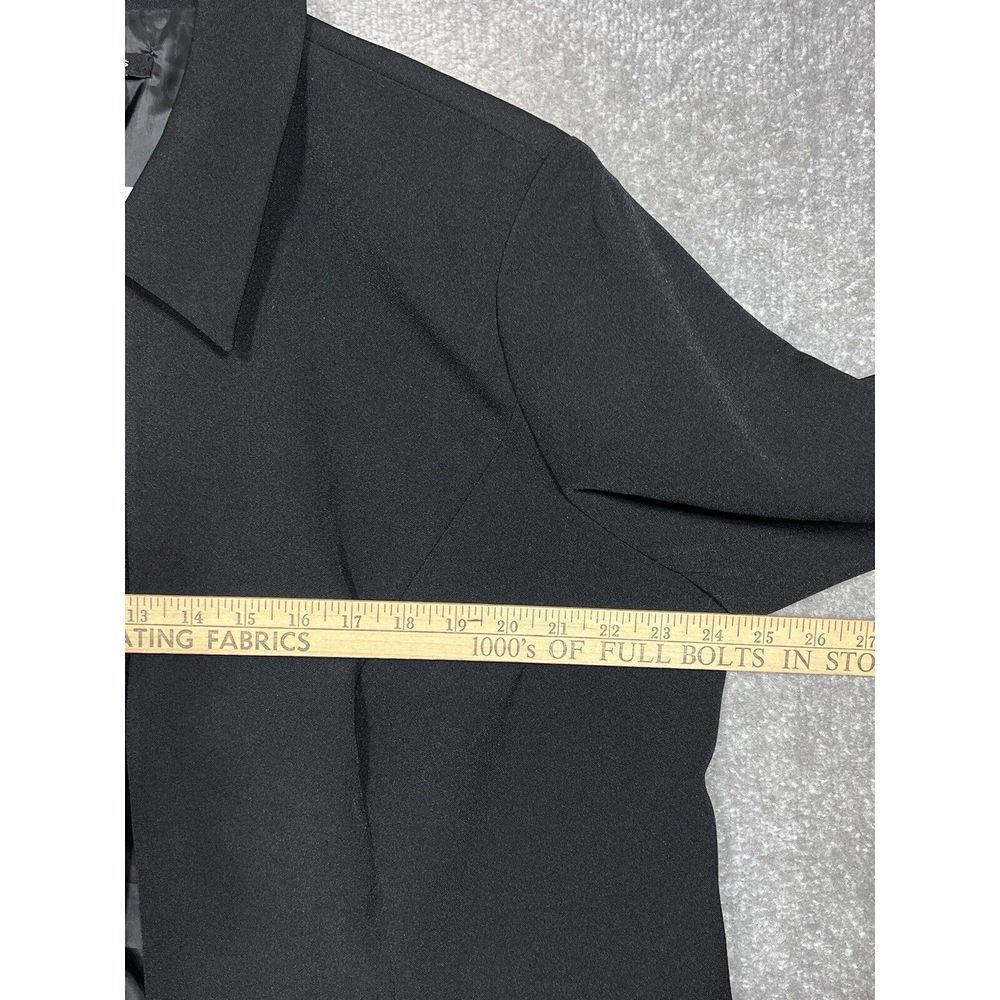 Le Bos Cropped Open Cardigan Blazer Womens Size 18W Black Lined 3/4 Sleeve - Picture 5 of 6